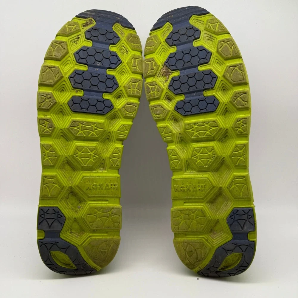 Hoka One One Conquest Running Shoes Blue Lime Green 30108 025 Mens 14